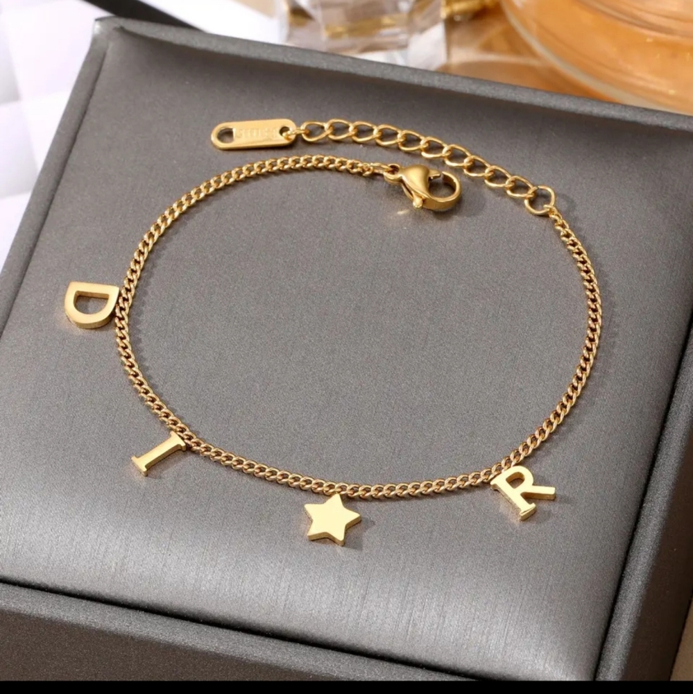 DIOR βοΈ Bracelet Gold Star Luxury Designer Inspo NEW